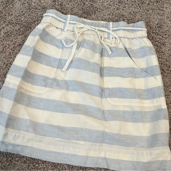 {Loft} Blue and Off-White Striped Linen Skirt - Picture 2 of 7